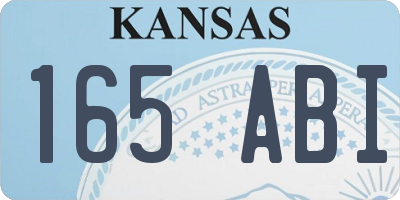 KS license plate 165ABI