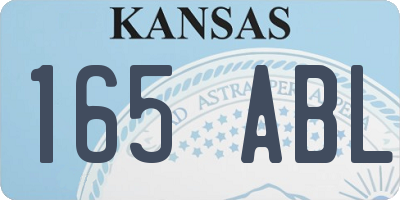 KS license plate 165ABL
