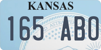 KS license plate 165ABO