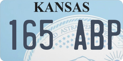 KS license plate 165ABP