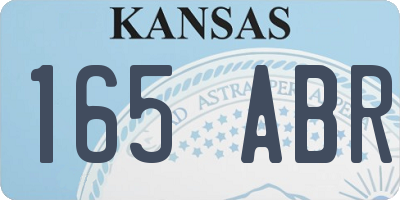 KS license plate 165ABR