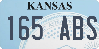 KS license plate 165ABS