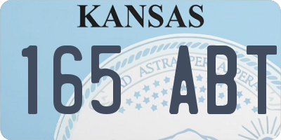 KS license plate 165ABT