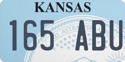 KS license plate 165ABU