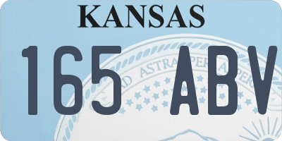 KS license plate 165ABV