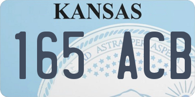 KS license plate 165ACB