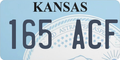 KS license plate 165ACF