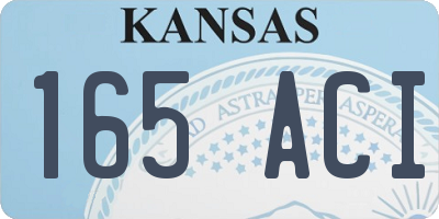 KS license plate 165ACI