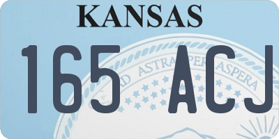 KS license plate 165ACJ