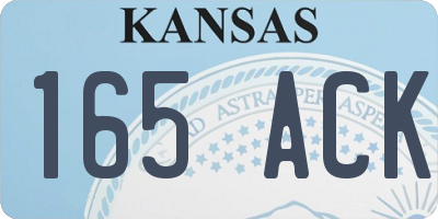 KS license plate 165ACK