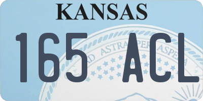 KS license plate 165ACL