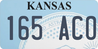 KS license plate 165ACO