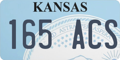 KS license plate 165ACS