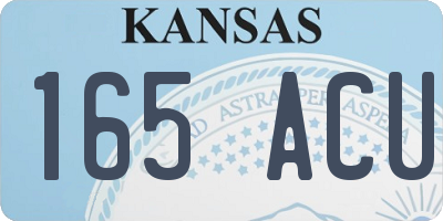 KS license plate 165ACU