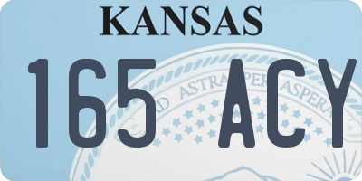 KS license plate 165ACY