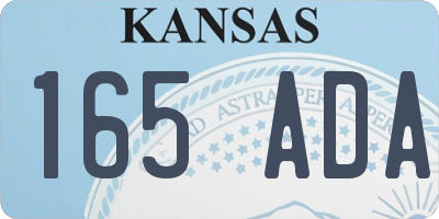 KS license plate 165ADA