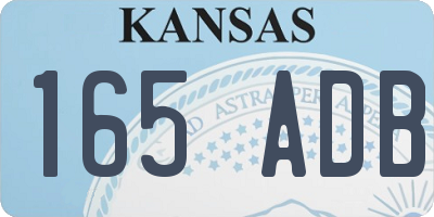 KS license plate 165ADB