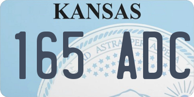 KS license plate 165ADC
