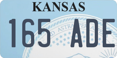 KS license plate 165ADE