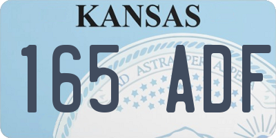 KS license plate 165ADF