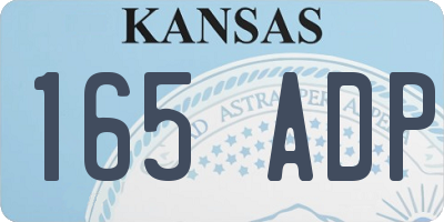 KS license plate 165ADP