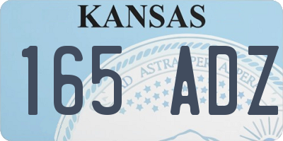 KS license plate 165ADZ