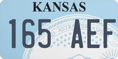 KS license plate 165AEF