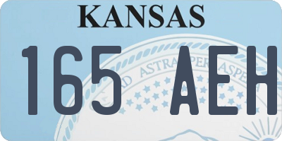 KS license plate 165AEH