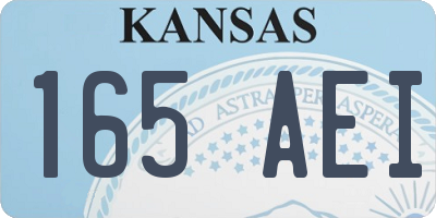KS license plate 165AEI