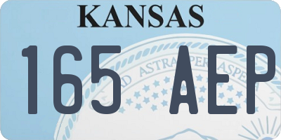 KS license plate 165AEP