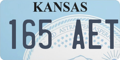 KS license plate 165AET