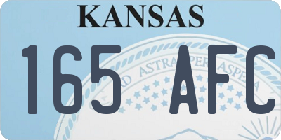 KS license plate 165AFC