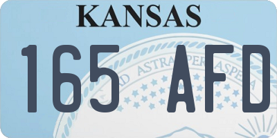 KS license plate 165AFD