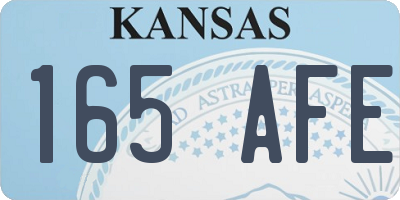 KS license plate 165AFE
