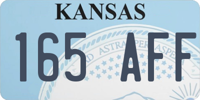 KS license plate 165AFF