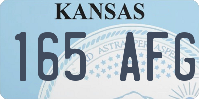 KS license plate 165AFG