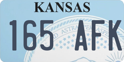 KS license plate 165AFK