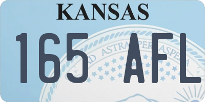 KS license plate 165AFL