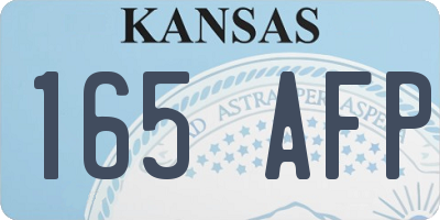 KS license plate 165AFP