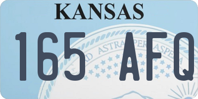 KS license plate 165AFQ