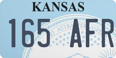 KS license plate 165AFR