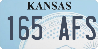 KS license plate 165AFS
