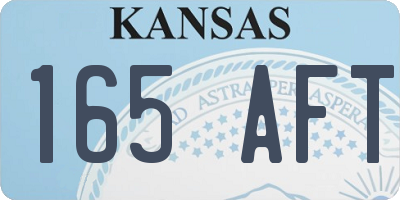 KS license plate 165AFT