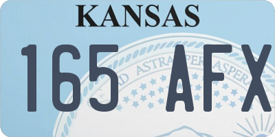 KS license plate 165AFX