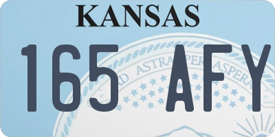 KS license plate 165AFY