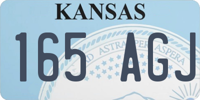 KS license plate 165AGJ