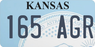 KS license plate 165AGR
