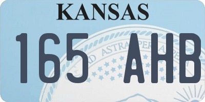 KS license plate 165AHB