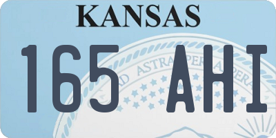 KS license plate 165AHI