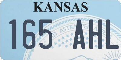 KS license plate 165AHL